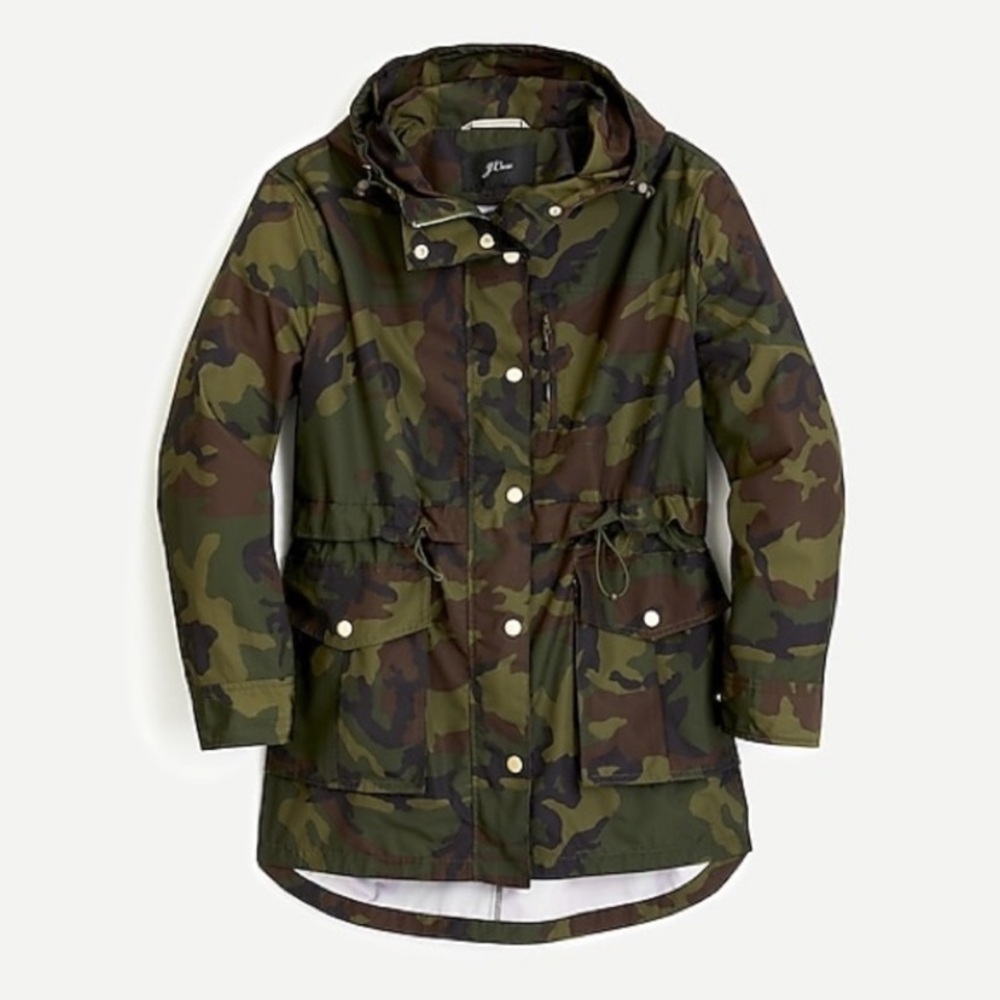 J. Crew Perfect Rain Jacket in Camo